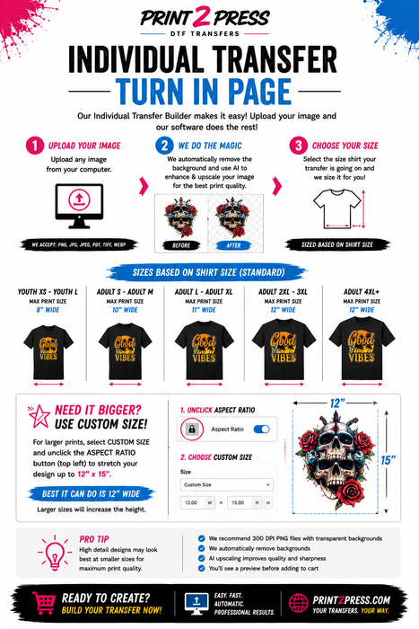 DTF Prints by Size