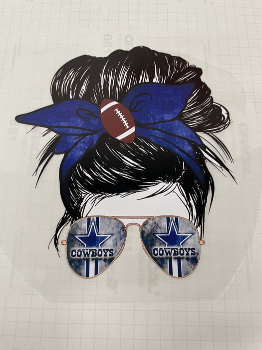 NFL Inspired Messy Buns transfers